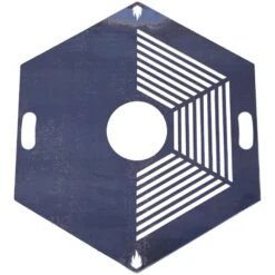 Feuerplatte Grillplatte Mit Integriertem Rost 6-eckig Ø 60 Cm Design 4