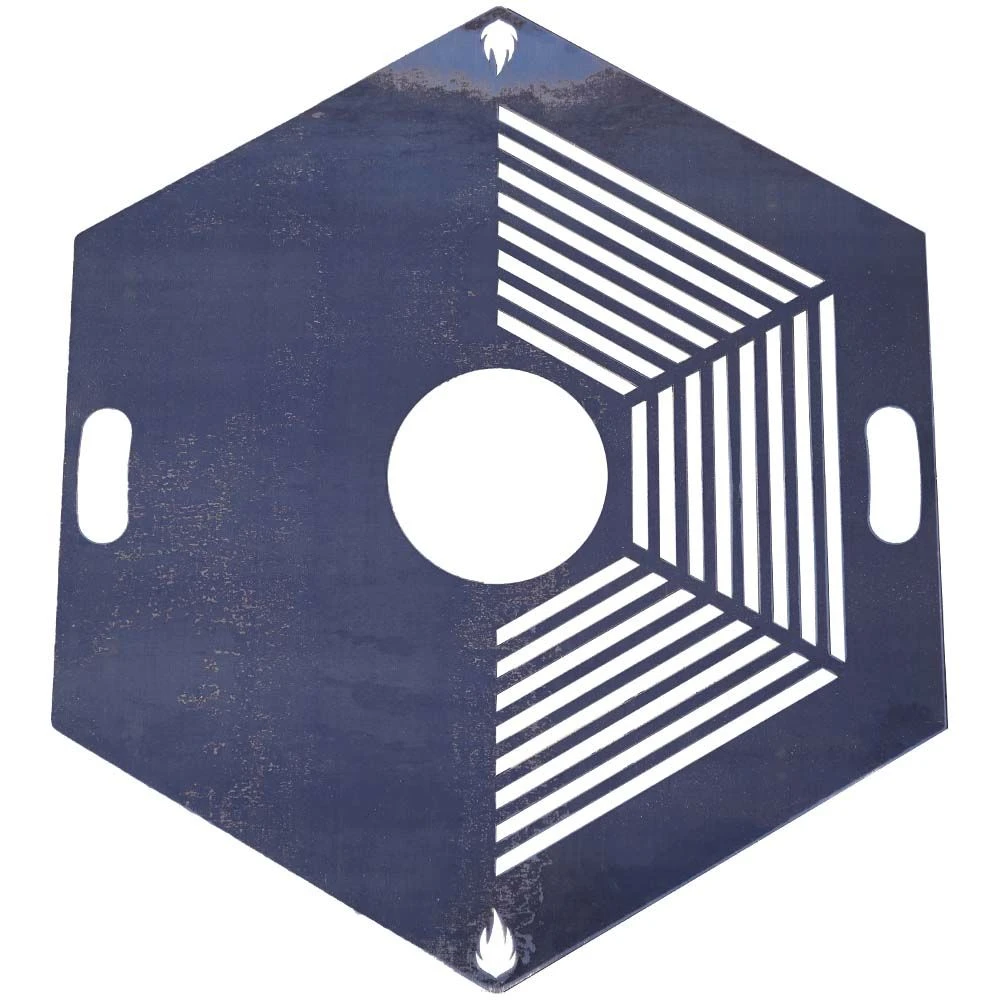 Feuerplatte Grillplatte Mit Integriertem Rost 6-eckig Ø 60 Cm Design 4 1 Feuerplatte Grillplatte Mit Integriertem Rost 6-eckig Ø 60 Cm Design 4