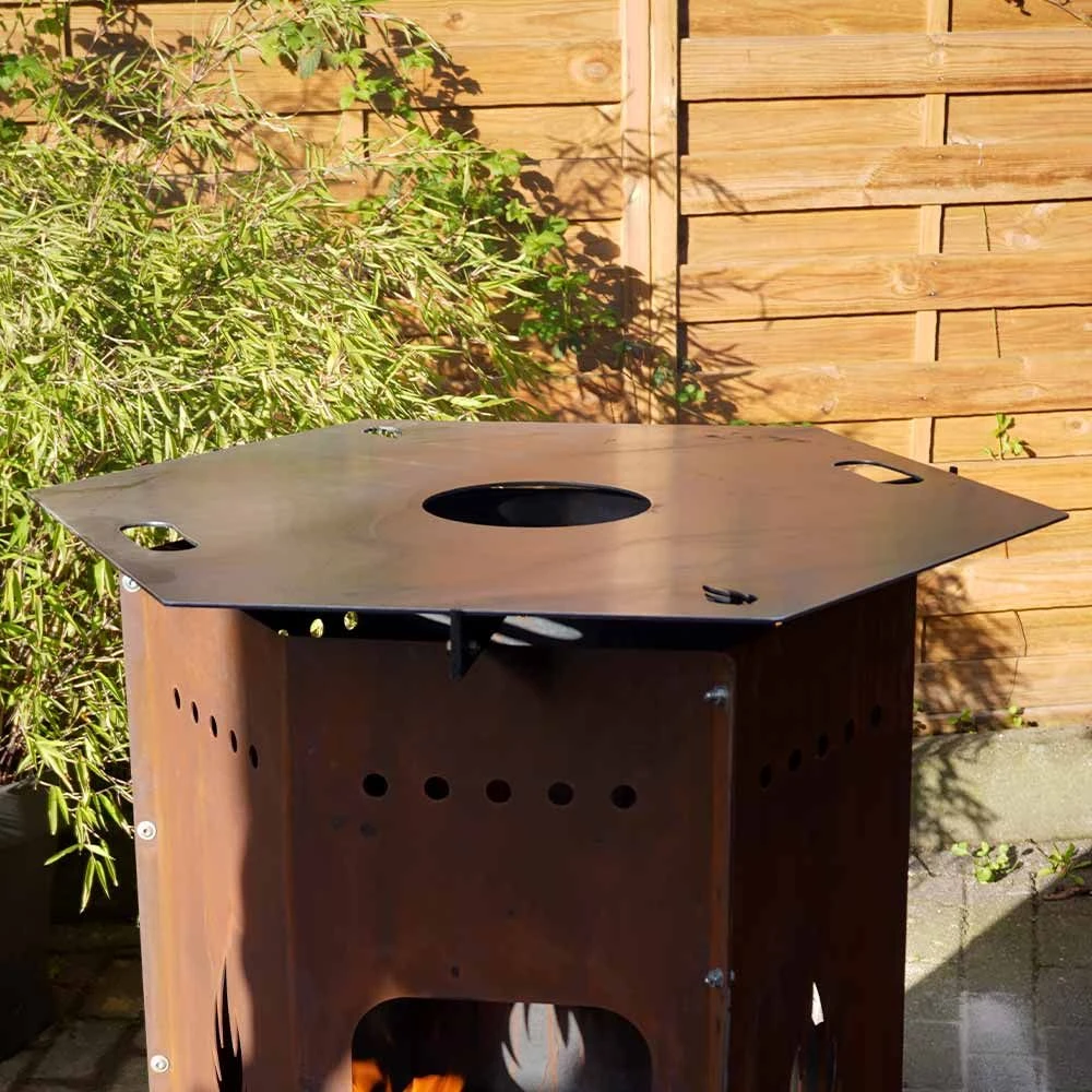 Feuerplatte Grillplatte Grillring Für Feuertonne 6-eckig Ø 60 Cm 2 Feuerplatte Grillplatte Grillring Für Feuertonne 6-eckig Ø 60 Cm – Bild 2