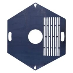 Feuerplatte Grillplatte Mit Integriertem Rost 6-eckig Ø 60 Cm Design 2