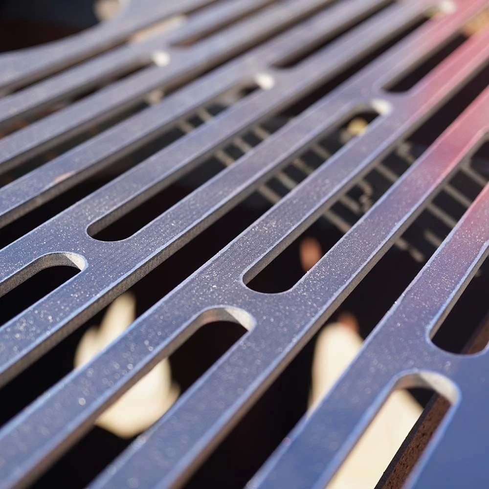 Feuerplatte Grillplatte Mit Integriertem Rost 6-eckig Ø 60 Cm Design 2 – Bild 4