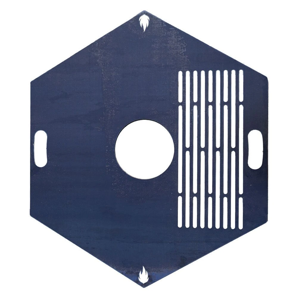 Feuerplatte Grillplatte Mit Integriertem Rost 6-eckig Ø 98 Cm Design 2 1 Feuerplatte Grillplatte Mit Integriertem Rost 6-eckig Ø 98 Cm Design 2