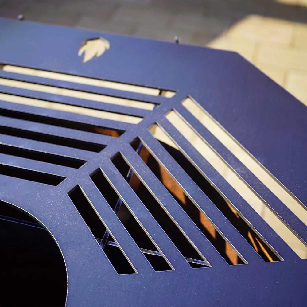 Feuerplatte Grillplatte Mit Integriertem Rost 8-eckig Ø 60 Cm Design 1 4 Feuerplatte Grillplatte Mit Integriertem Rost 8-eckig Ø 60 Cm Design 1 – Bild 4