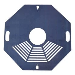 Feuerplatte Grillplatte Mit Integriertem Rost 8-eckig Ø 98 Cm Design 3
