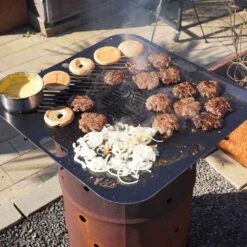 Feuerplatte Grillplatte Mit Integriertem Rost Quadratisch 57 X 57 Cm Design 2 -Kamiladen Verkäufe feuerplatte grillplatte quadratisch mit integriertem rost 57 x 57 cm design 2 2