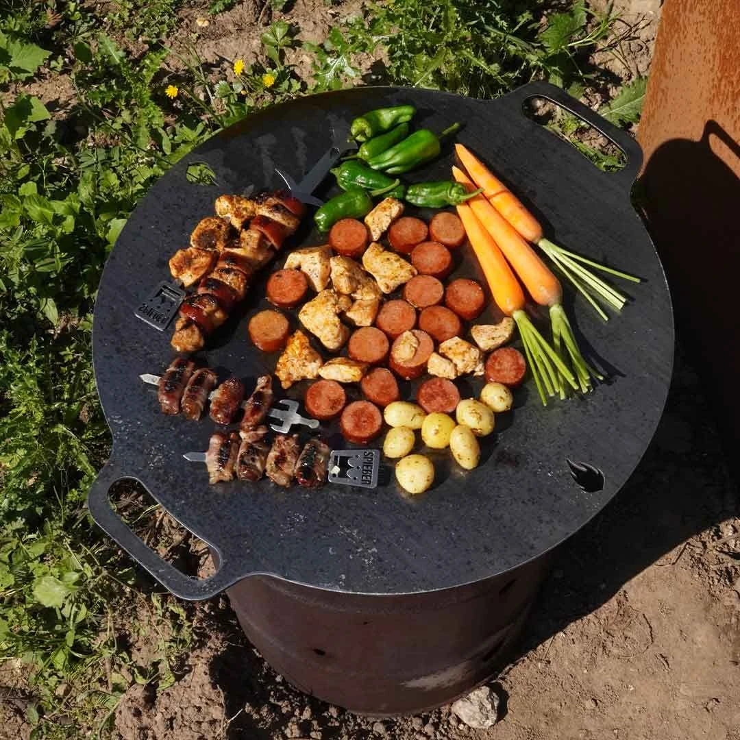 Feuerplatte Mit Griffen Von Ø 30 Bis Ø 70 Cm Mit Abstandshaltern – Bild 2