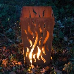 Edelrost Feuertonne Flames 70cm -Kamiladen Verkäufe feuertonne flames schamotte shop.de 2