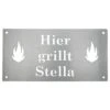 Hier Grille Ich Schild Aus Edelstahl Mit Wunschname