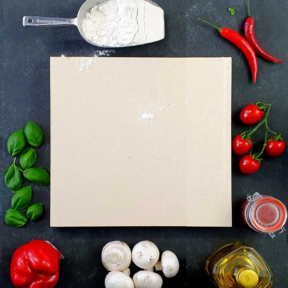 Pizzastein Grill 40 X 40 X 3 Cm Schamotte – Bild 2
