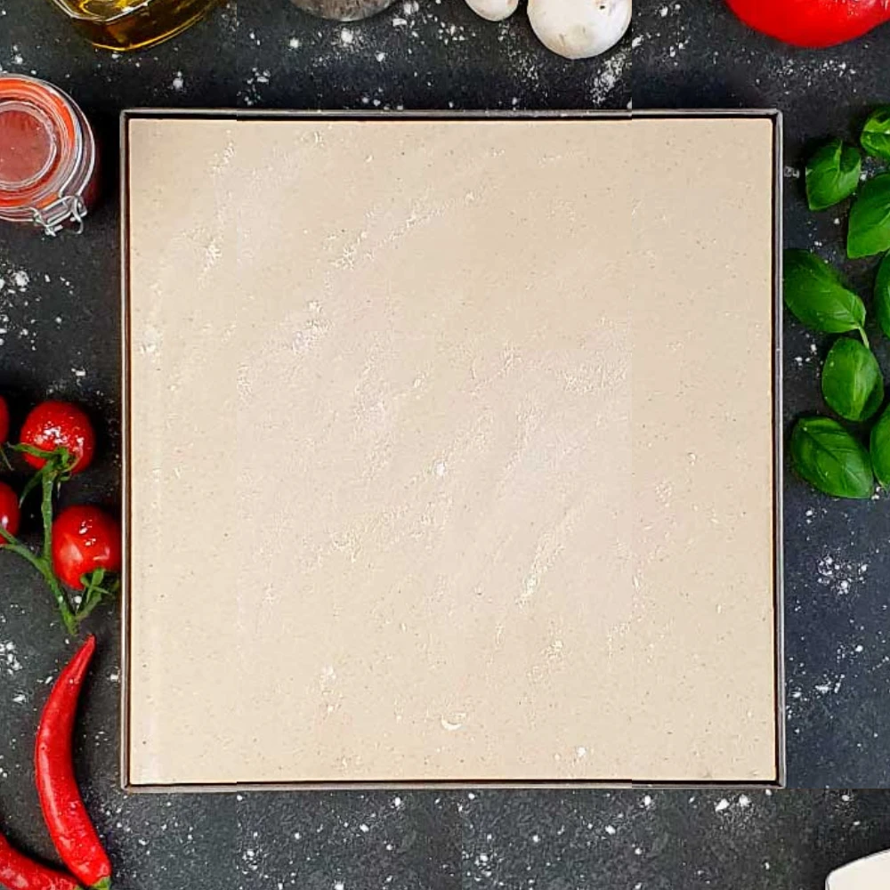 Pizzastein Grill 30 X 30 X 3 Cm + Edelstahlrahmen – Bild 2