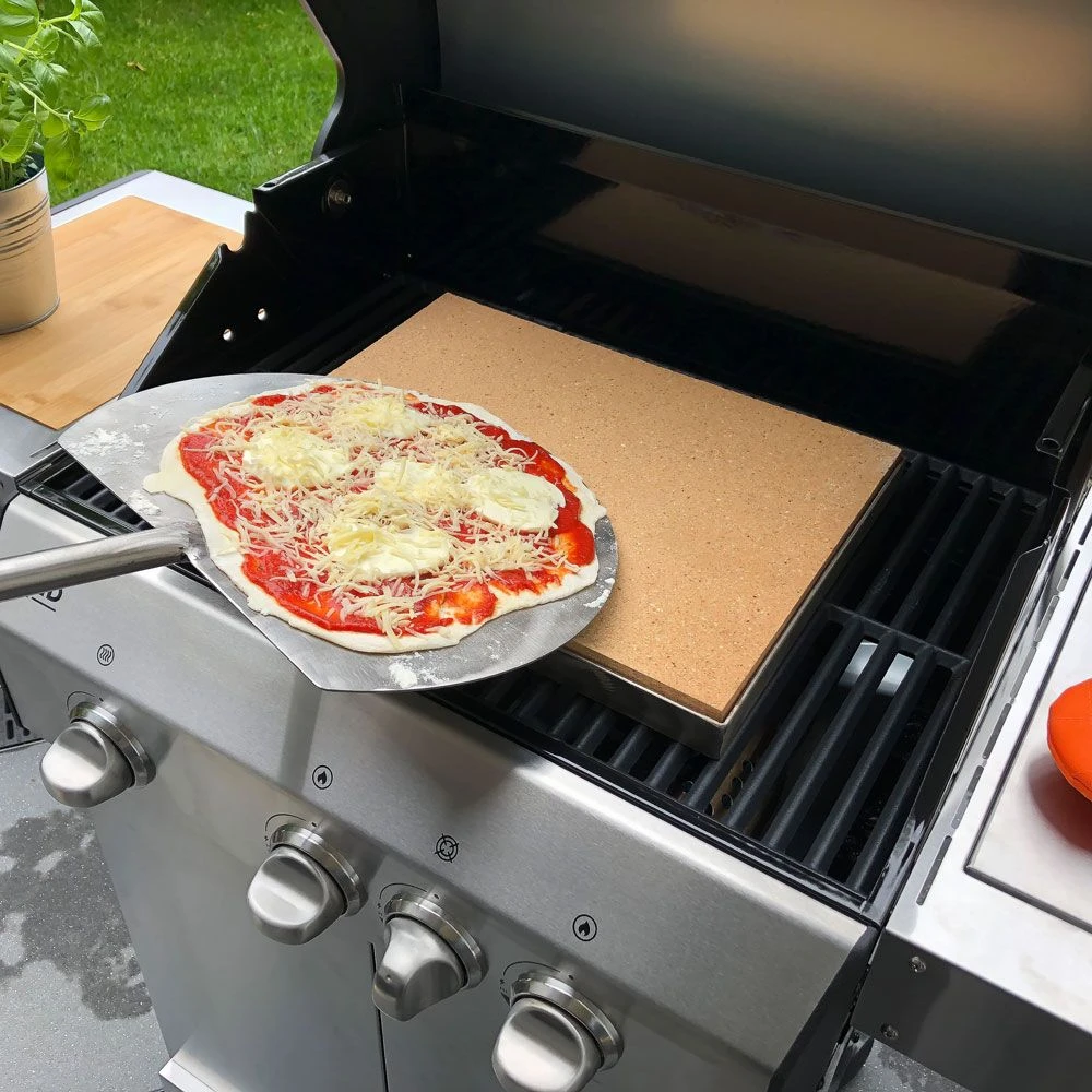 Pizzastein Grill 60 X 30 X 3 Cm + Edelstahlrahmen – Bild 5