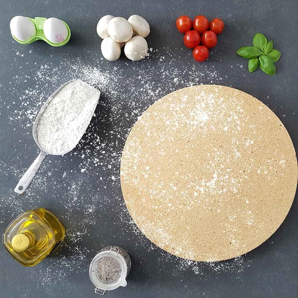 Pizzastein Grill Rund Ø 34 X 3 Cm Schamotte – Bild 2