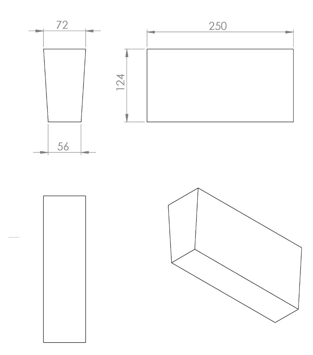 Schamottstein 2H16 Wölber 250x124x72/56mm 15 Stück – Bild 7