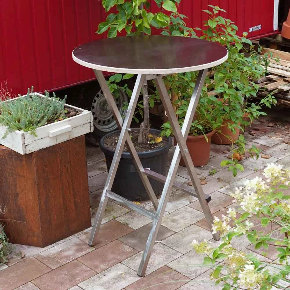 Stehtisch Aus Edelstahl Mit Holzplatte 2 Stehtisch Aus Edelstahl Mit Holzplatte – Bild 2