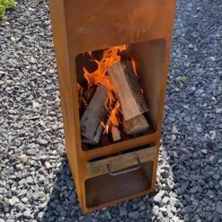 Terrassenkamin ØVENDECK Larvik -Kamiladen Verkäufe terassenkamin edelrost larvik schamotte shop 2