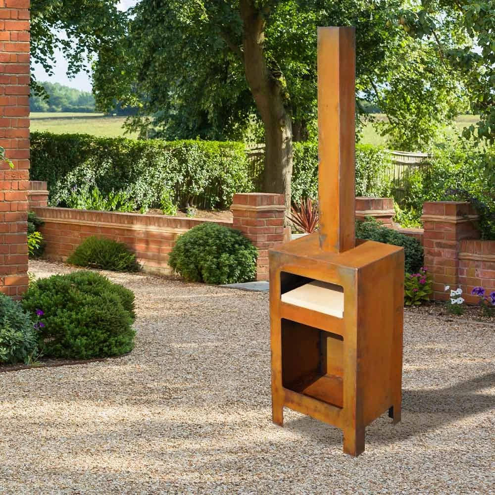 Terrassenkamin ØVENDECK Arjsfall 190cm Mit Pizzastein 2 Terrassenkamin ØVENDECK Arjsfall 190cm Mit Pizzastein – Bild 2