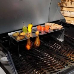 Warmhalterost Multi-Station Für Den Grill 38,1 X 12,5 Cm Aus Edelstahl -Kamiladen Verkäufe warmhalterost mulitstation grill schamotte shop facebook 5