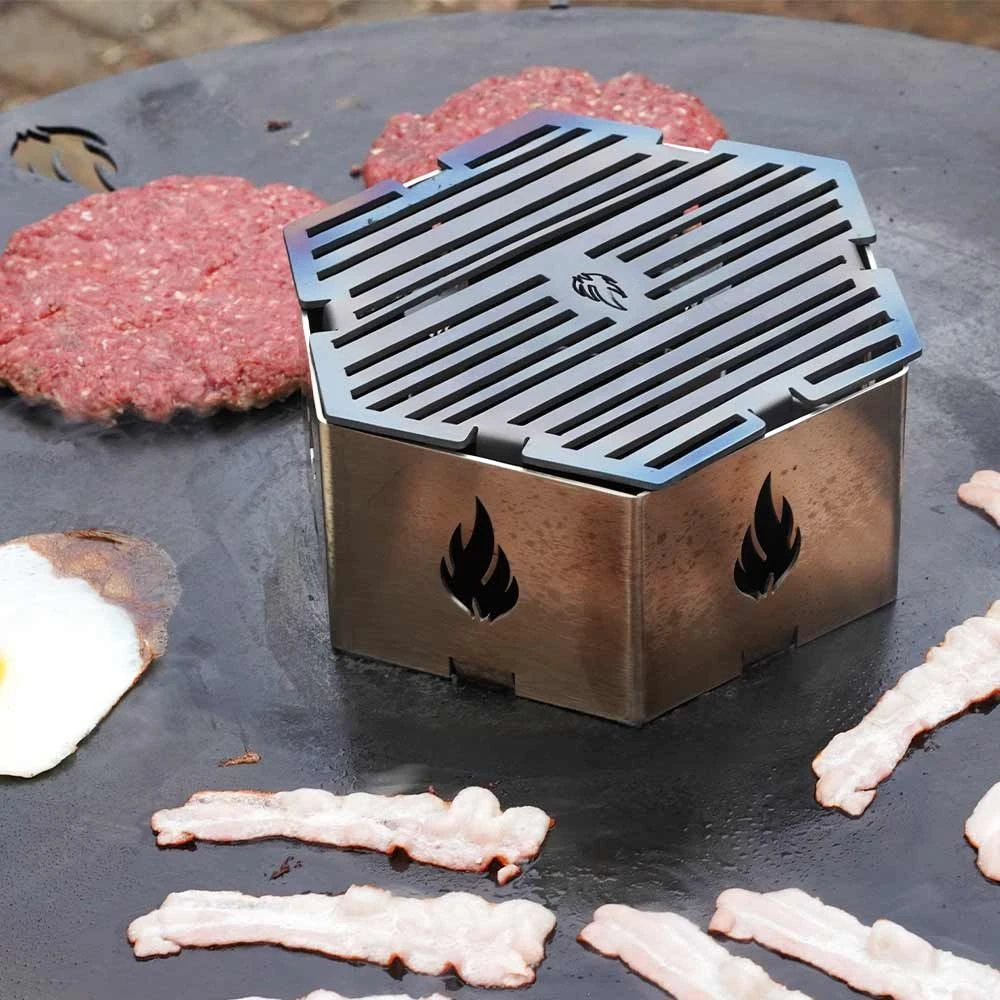 Wokaufsatz 6-eckig Ø 20 Cm Aus Edelstahl Für Feuerplatte 7 Wokaufsatz 6-eckig Ø 20 Cm Aus Edelstahl Für Feuerplatte – Bild 7