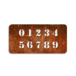 Edelrost Schild Rechteckig Mit Ihrer Hausnummer -Kamiladen Verkäufe wunschbeschriftung schild rechteckig